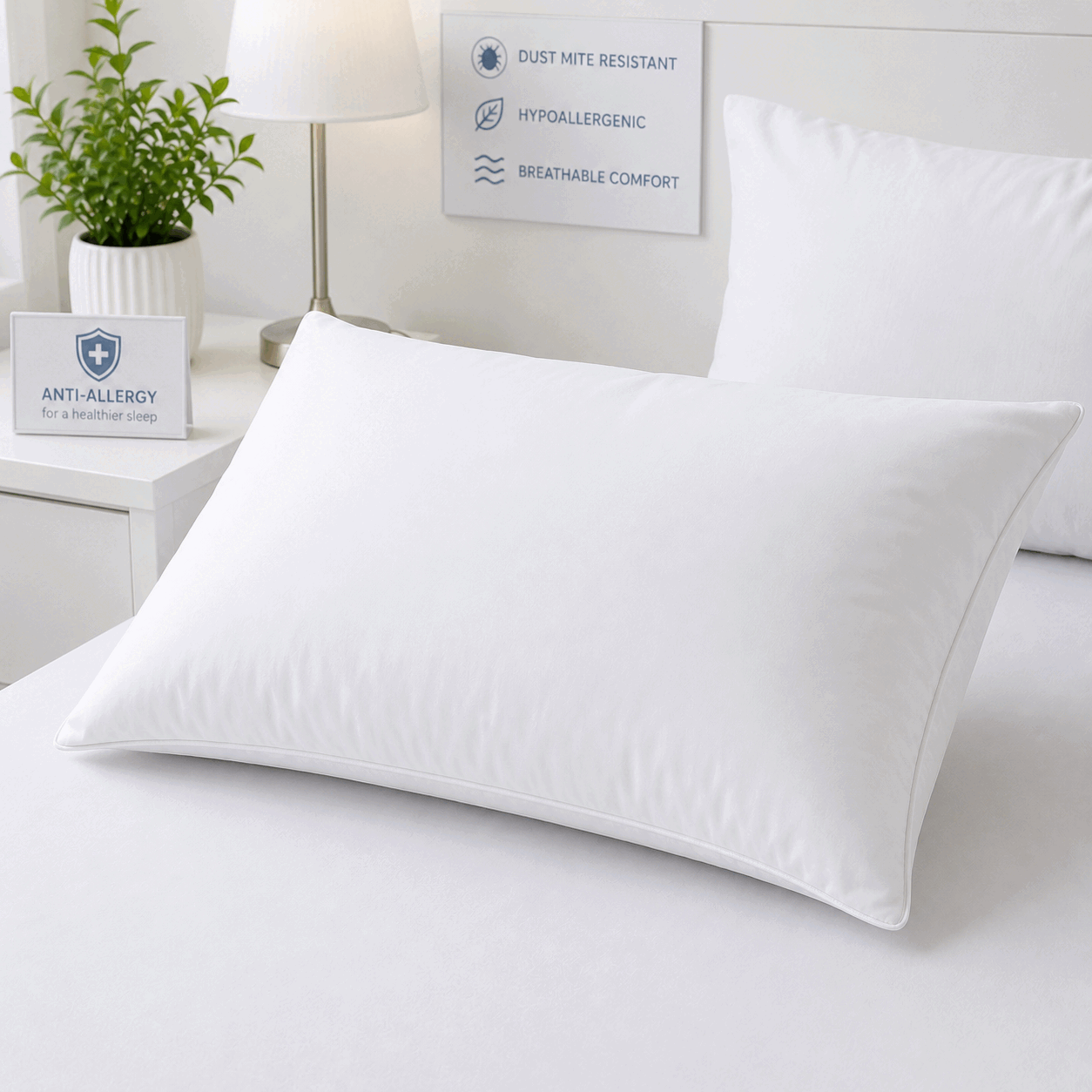 White Firm Support Bed Pillow for UAE commercial textile supply