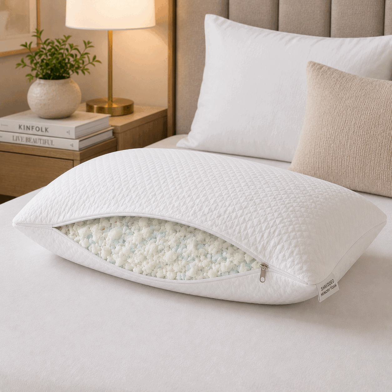White Memory Foam Bed Pillow for UAE commercial textile supply