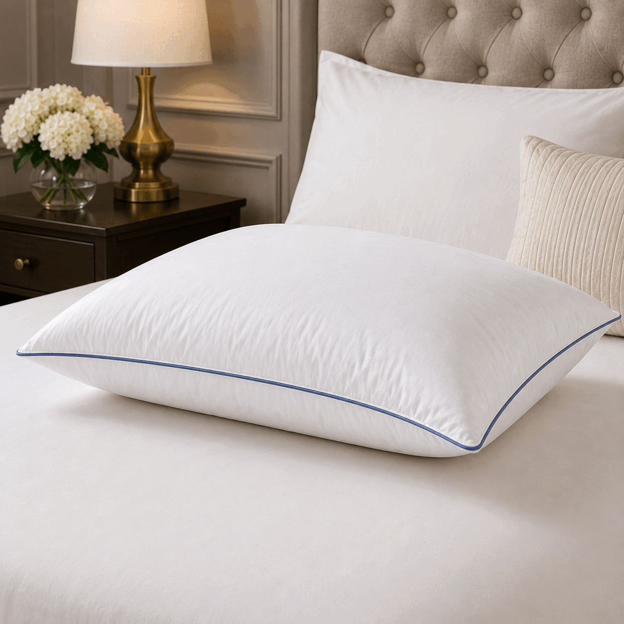 White Standard Bed Pillow for UAE commercial textile supply