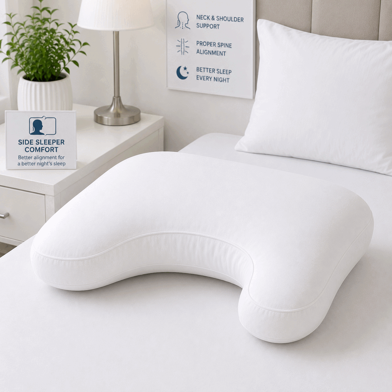 White U Shaped Body Support Pillow for UAE commercial textile supply
