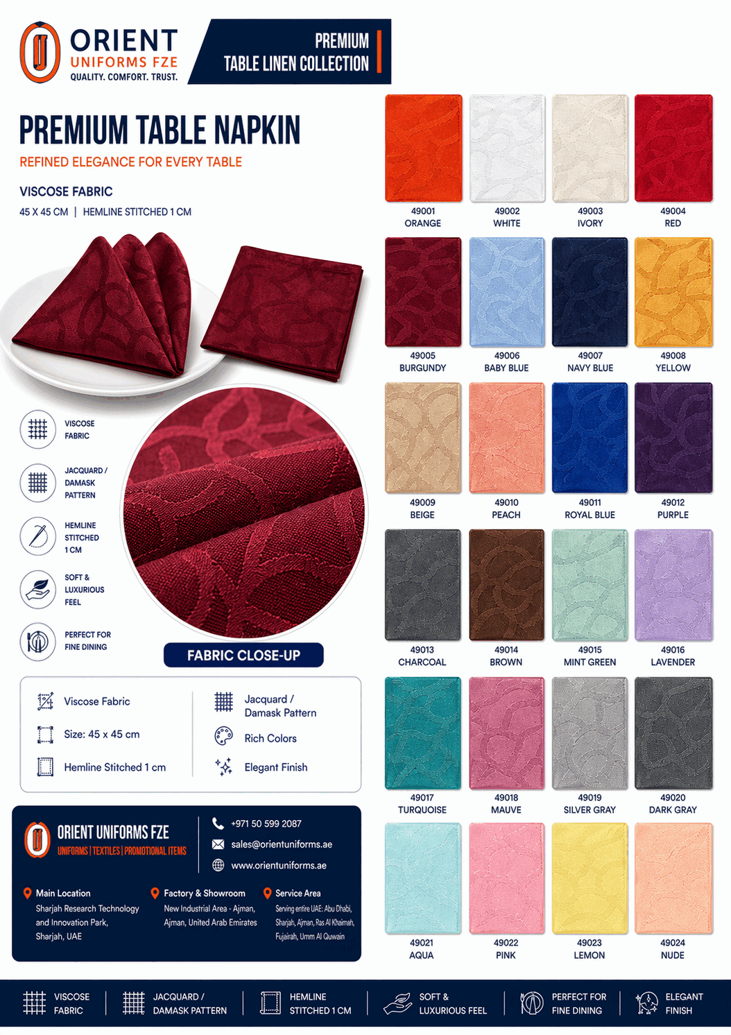 Burgundy Red Embossed Table Cloth