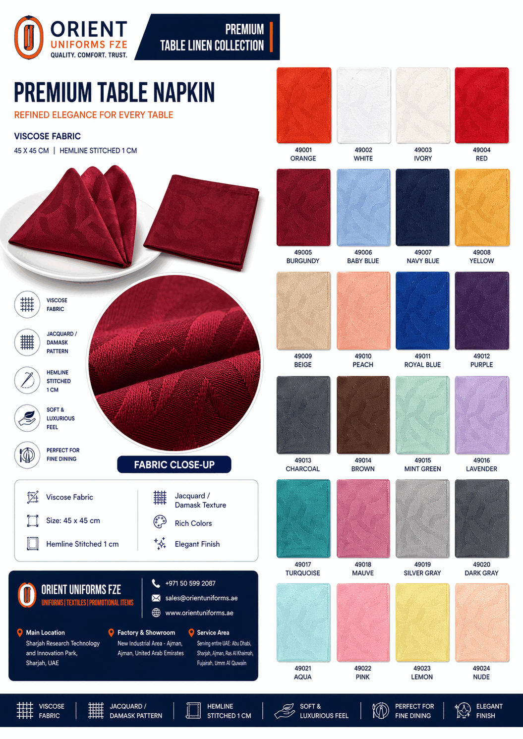 Burgundy Red Table Cloth Colour Chart