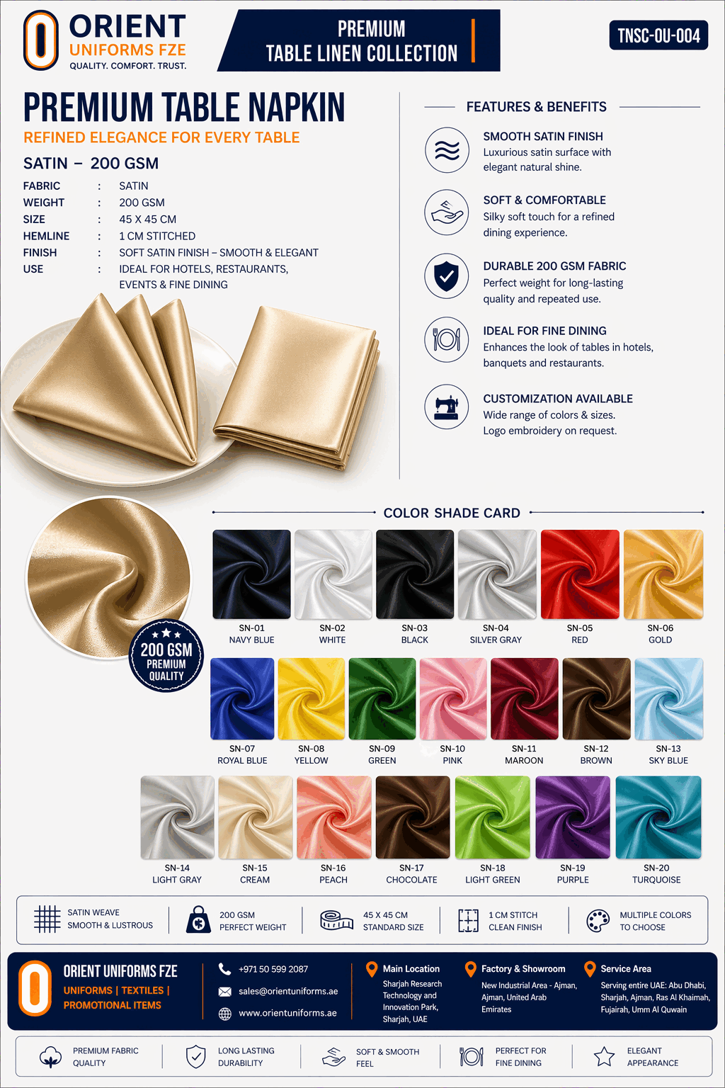 Multicolor Satin Table Cloth Collection