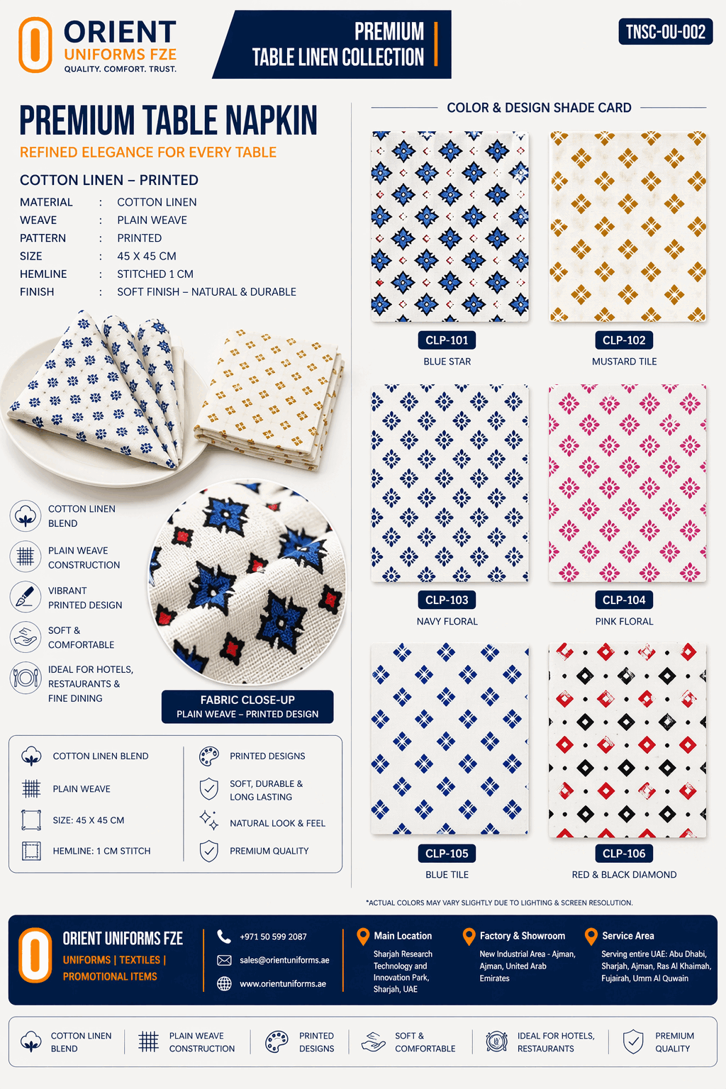 Printed Pattern Table Cloth Collection