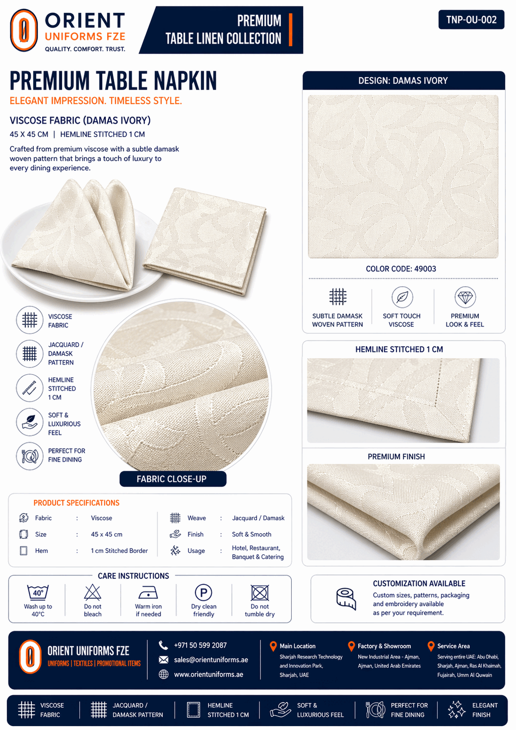 White Jacquard Table Cloth