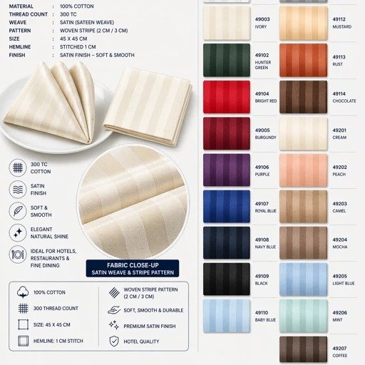White Striped Table Cloth Colour Chart