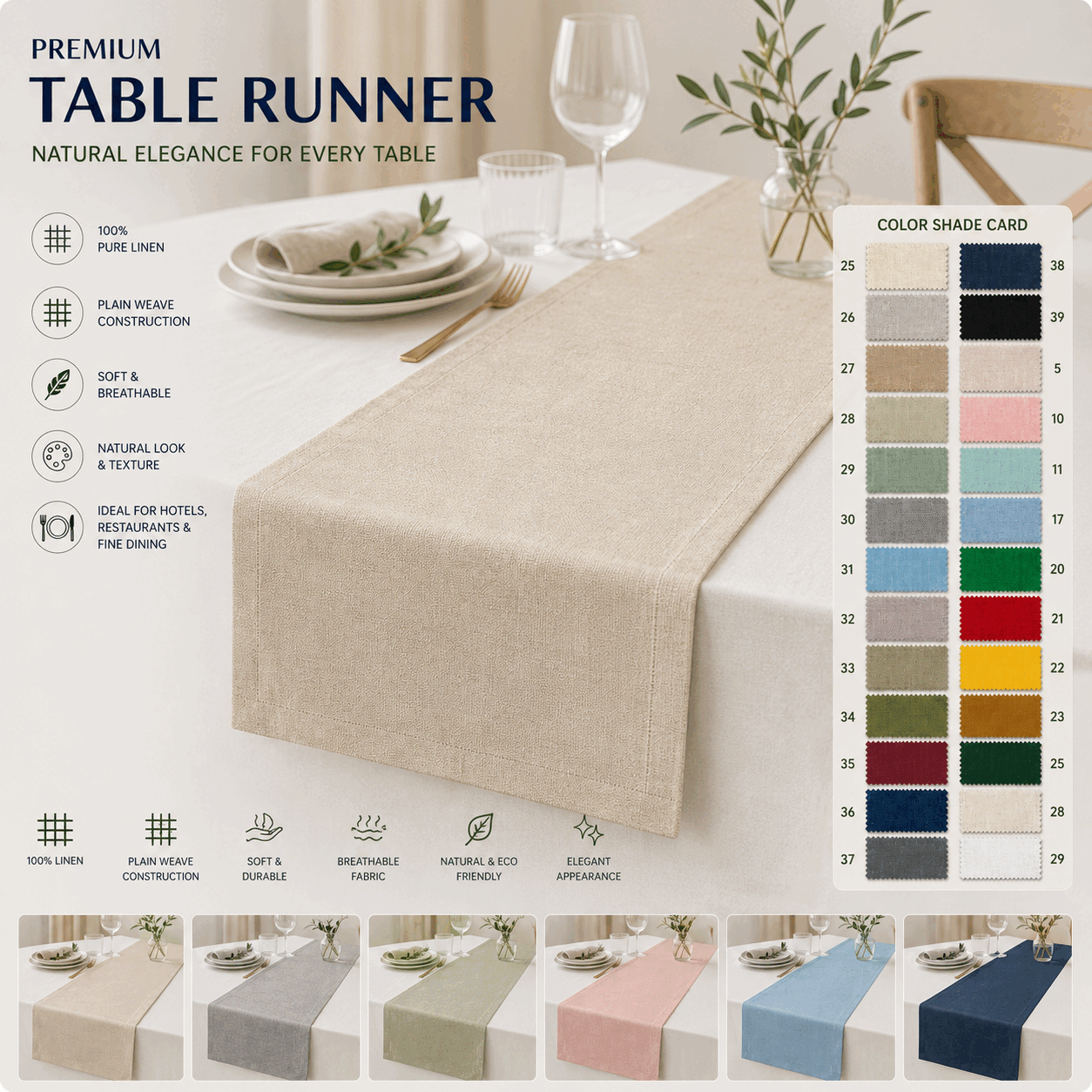 Table Runners Damas Fabrics Collection for UAE commercial textile supply